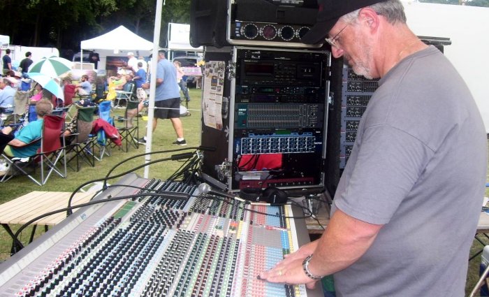 John at the sound board; Blue Ridge Sound, Morganton, NC